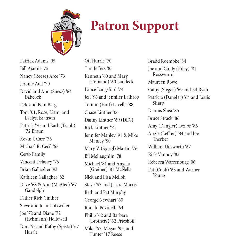 Patron Ad for 2025-2026 Athletic Program