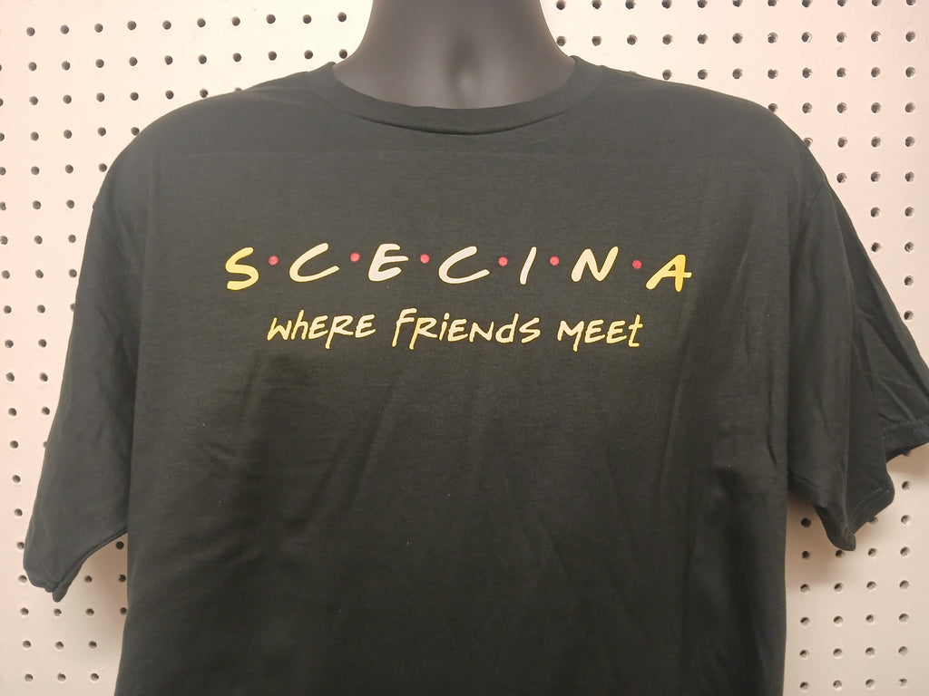 Scecina "Where Friends Meet" Short Sleeve T-Shirt