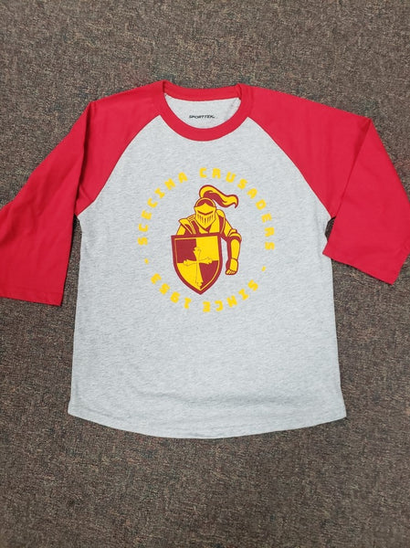 Youth 3/4 Sleeve Baseball T Scecina Crusader 1953